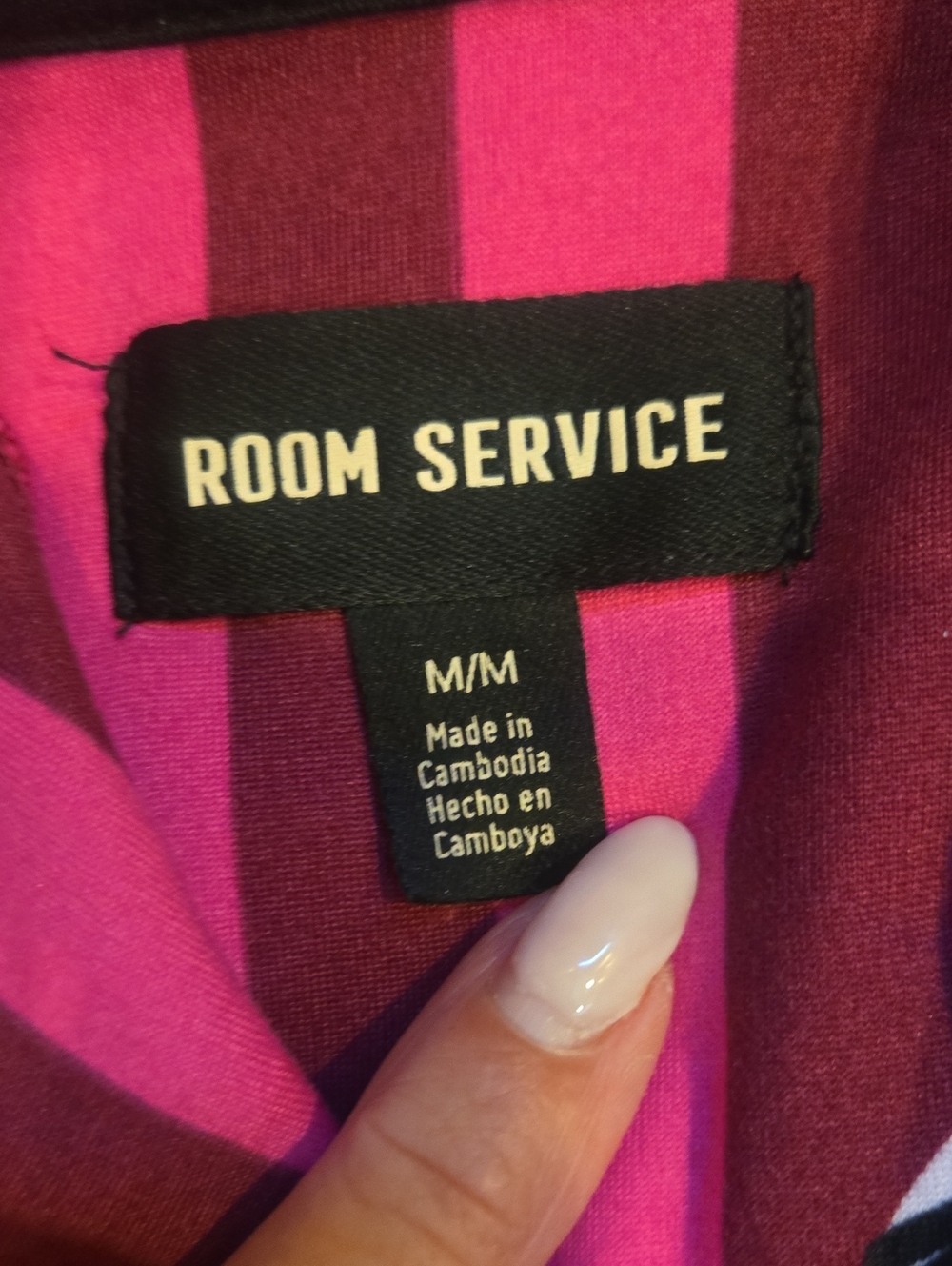 Room Service Pink Striped Zebra Print Pajama Set - Picture 2 of 11